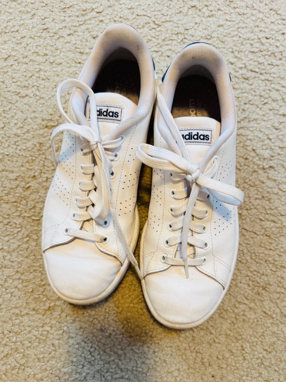 adidas White Athletic Sneakers with Light Gray Insole